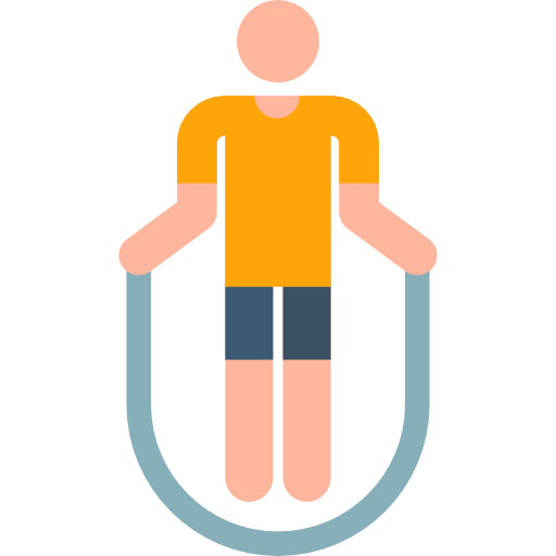 man jumping rope with a thick cord