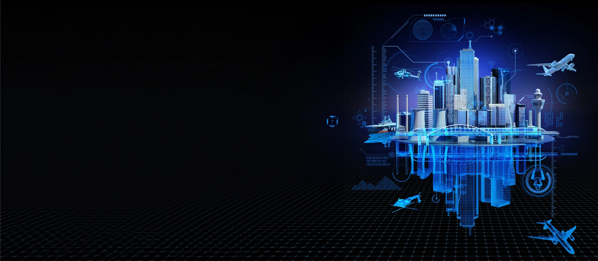 Digital Twin einer Stadt Skyline