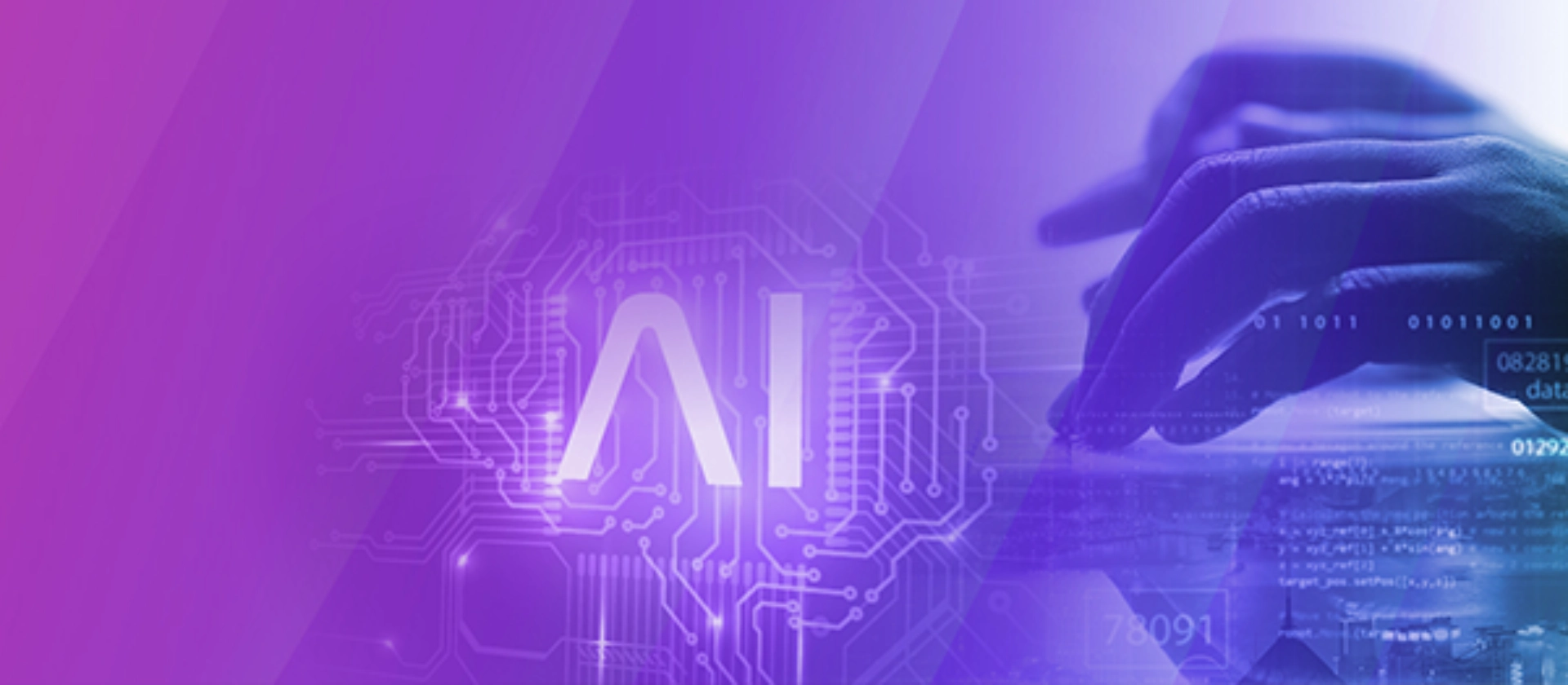 AI und tippende Hände