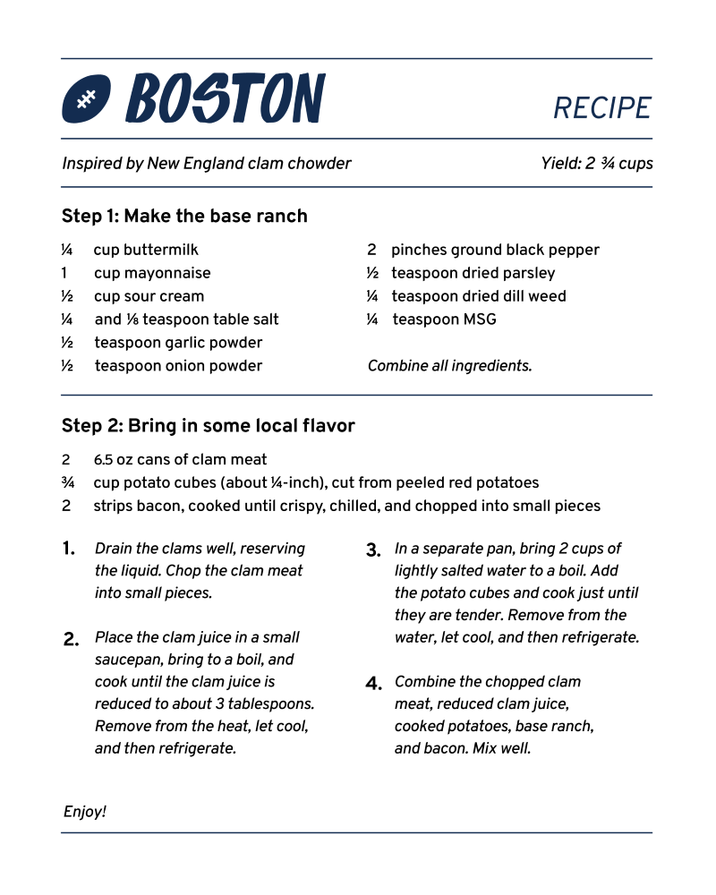 boston ranch recipe