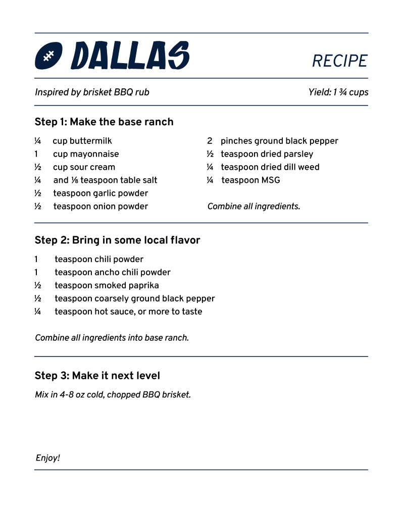 dallas ranch recipe