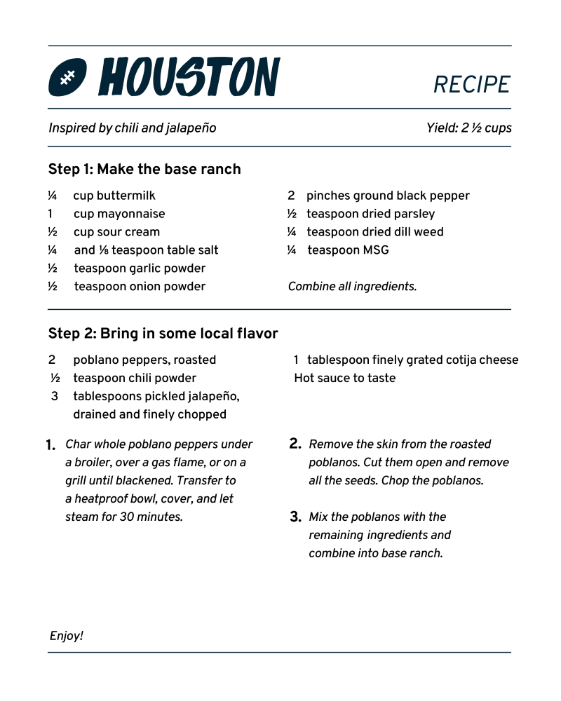 houston ranch recipe
