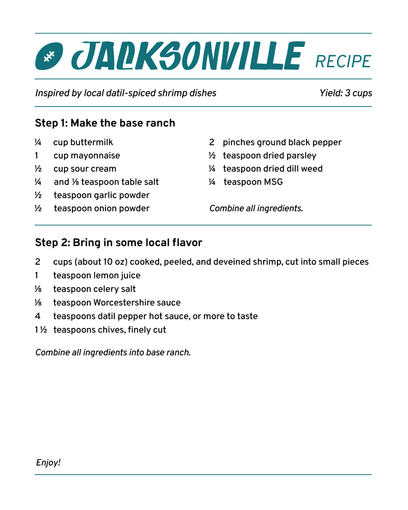 jacksonville ranch recipe