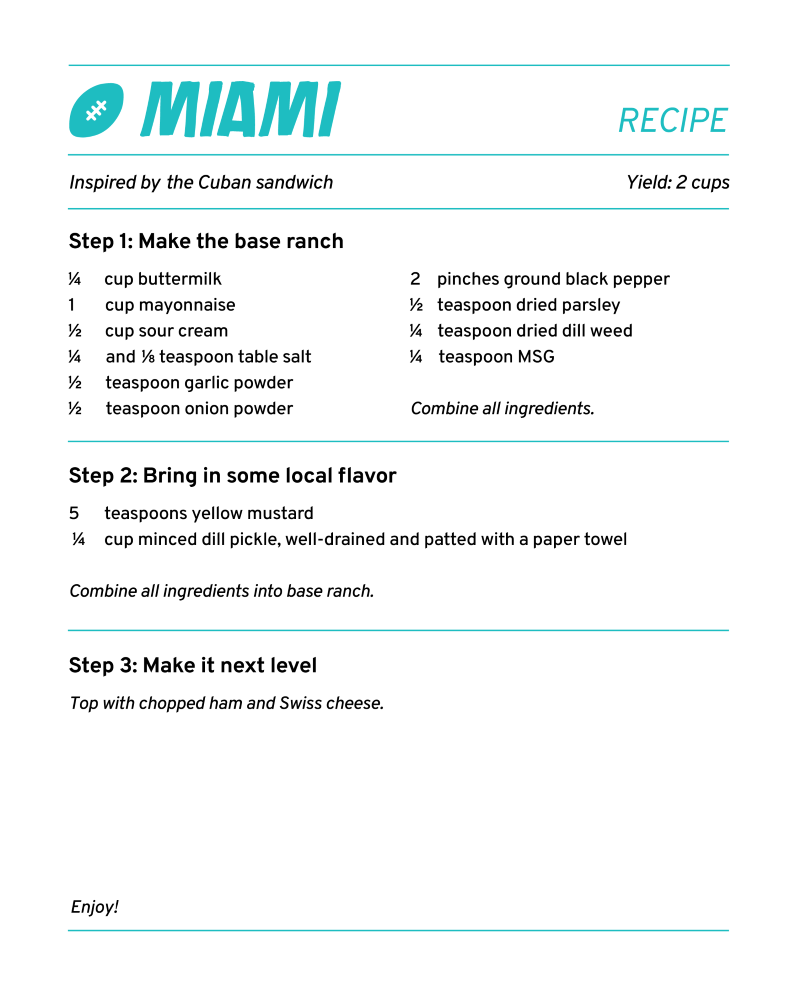 miami ranch recipe