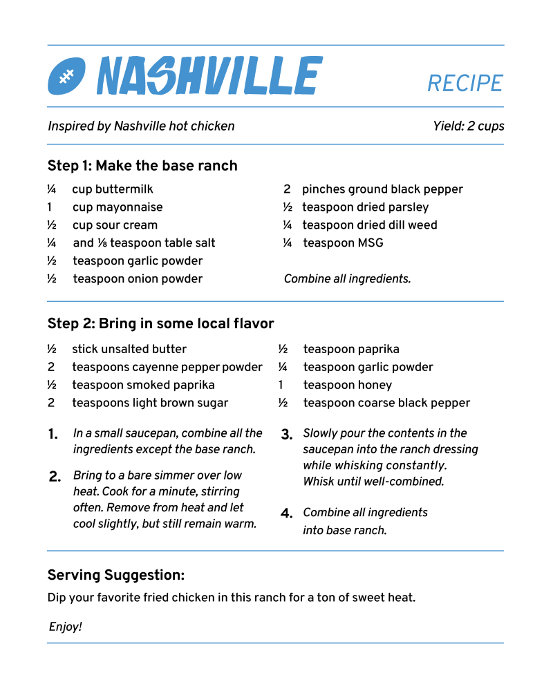 nashville ranch recipe