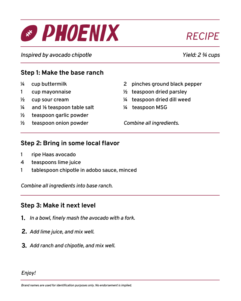 phoenix ranch recipe