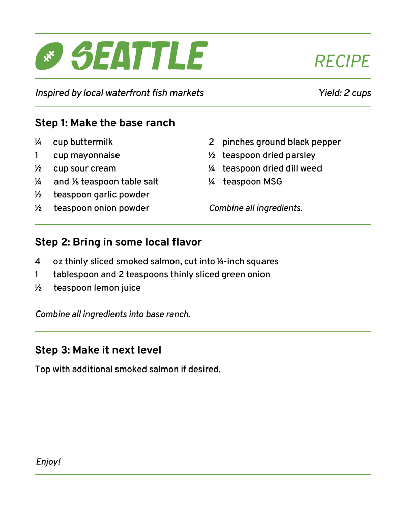 seattle ranch recipe