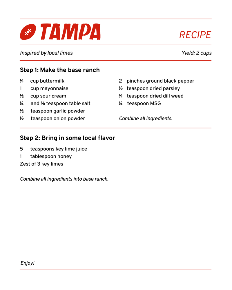 tampa ranch recipe